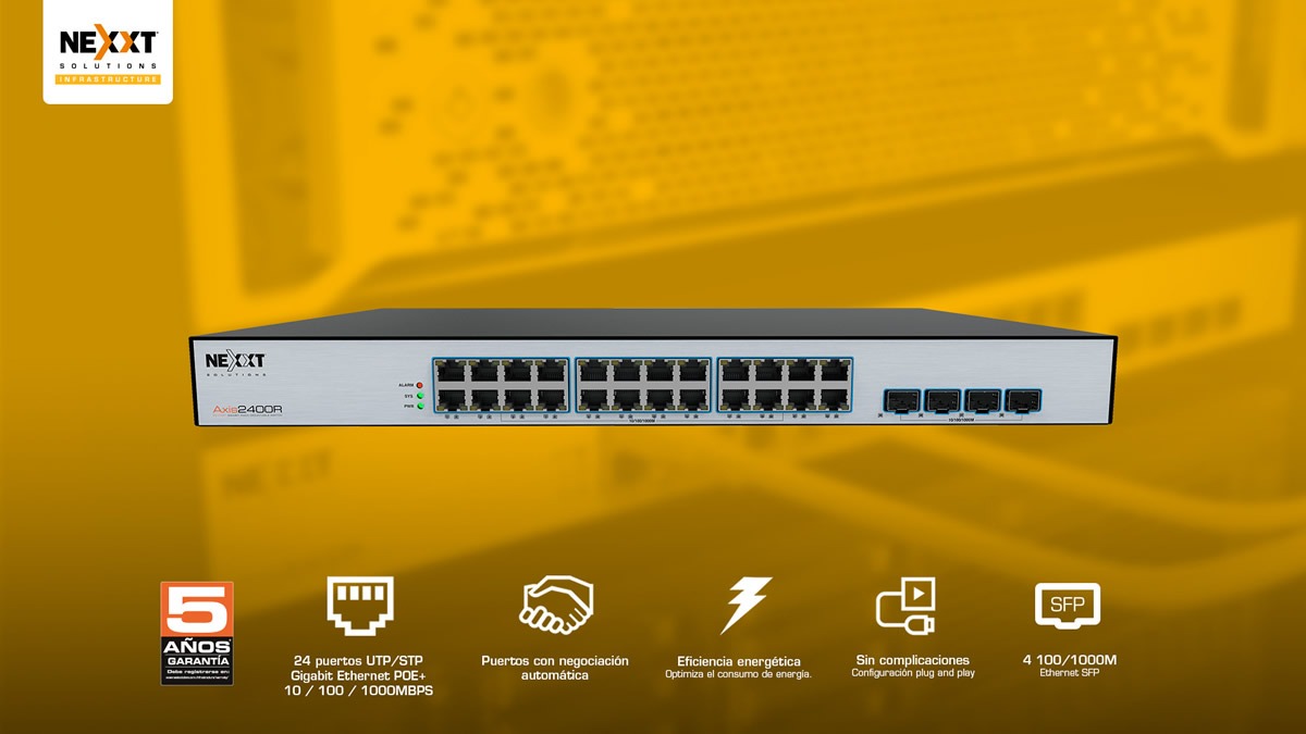 Nexxt Infraestructura presenta la nueva familia de switches Axis2400R orientada a las PyMEs