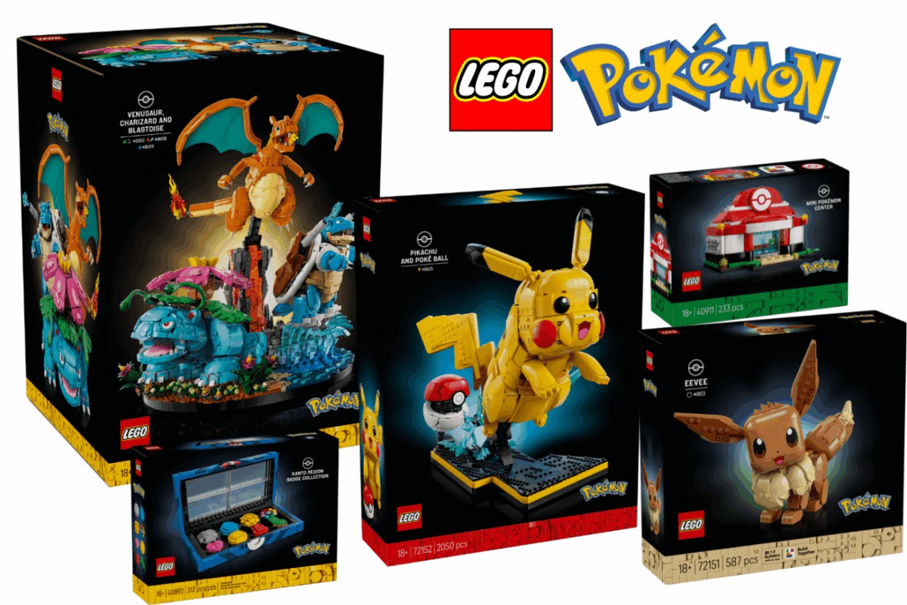 Lego y Pokémon revelan sus primeros sets colaborativos con lanzamiento para Febrero de 2026